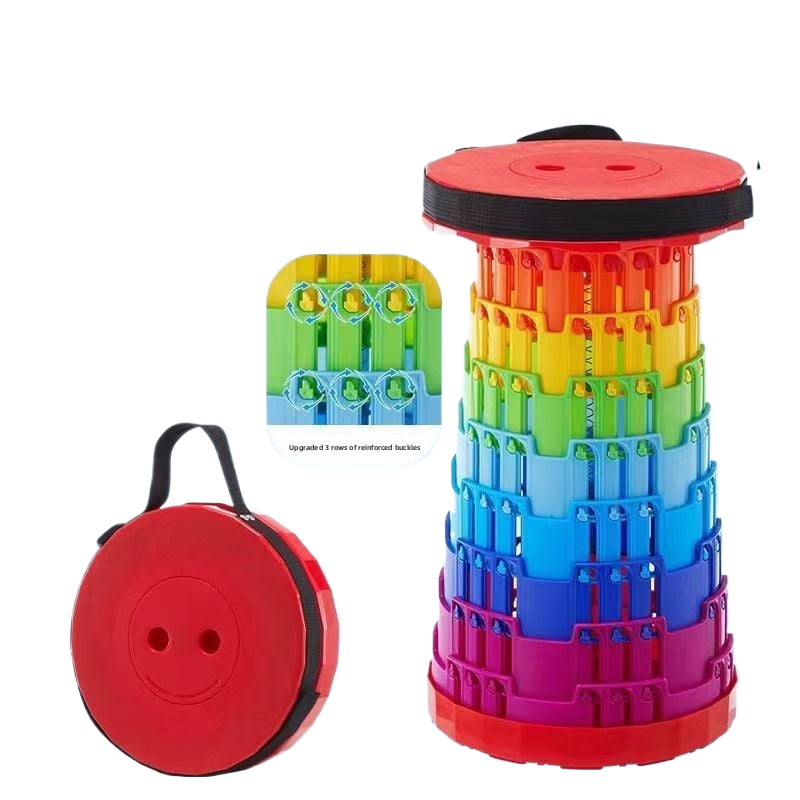 Adjustable rainbow telescopic stool, fishing telescopic folding stool