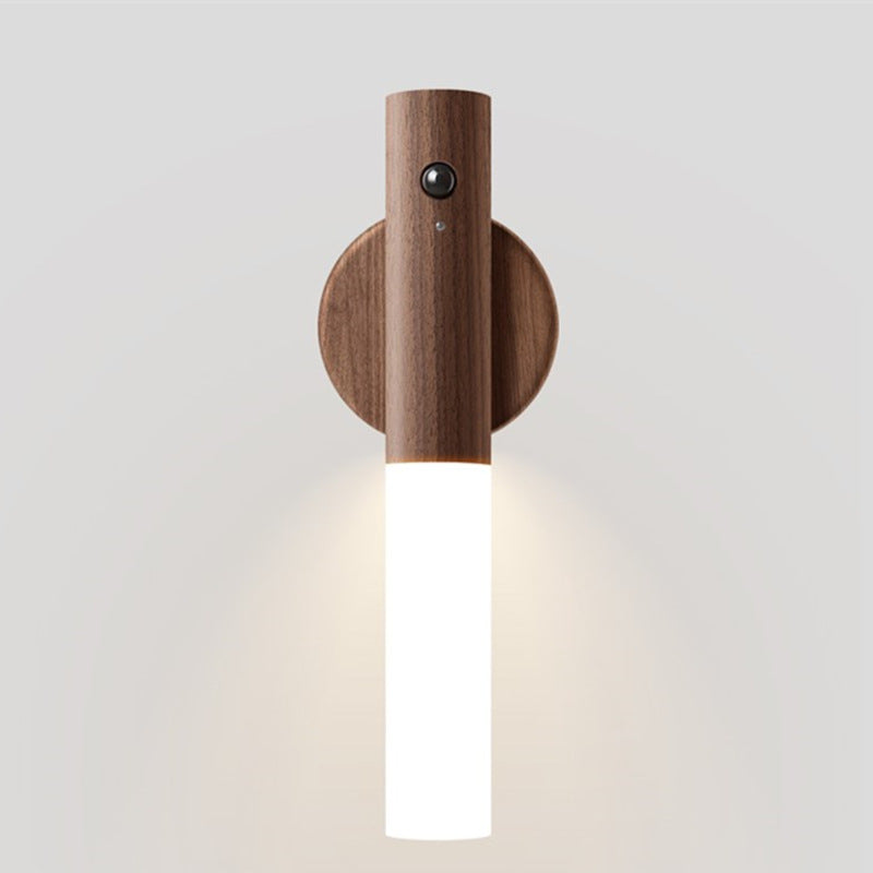 Solid wood motion sensing night light USB charging