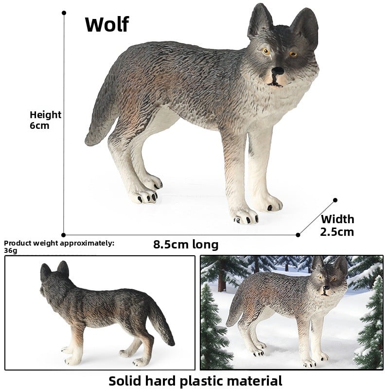 Solid Simulation Wild Wolf Animal Model for Kids Educational Toy