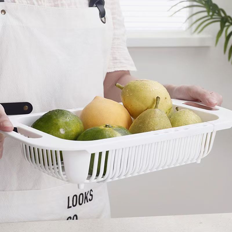 Retractable Draining Basket Draining Vegetable and Fruit Basket Household Kitchen Creative Sink Draining Rack Finishing Storage Basket