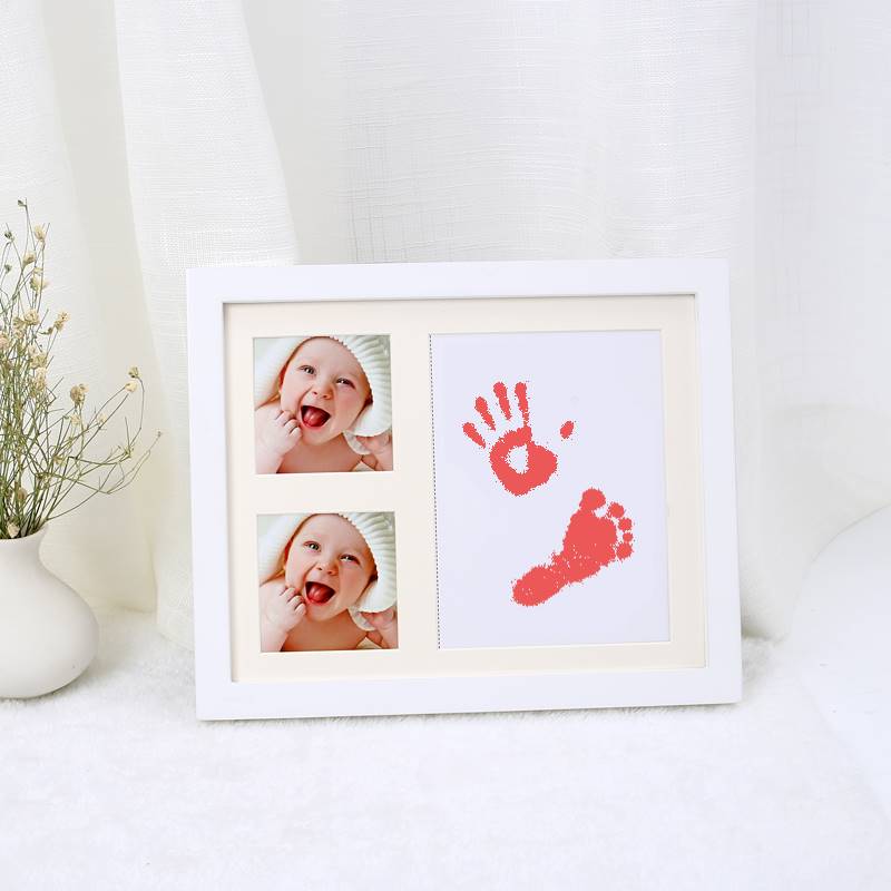 Baby Hand and Foot Prints to Commemorate the Full Moon Small Footprints Photo Frame Baby Handprints and Footprints Fetal Full Moon Hand and Foot Prints Souvenirs