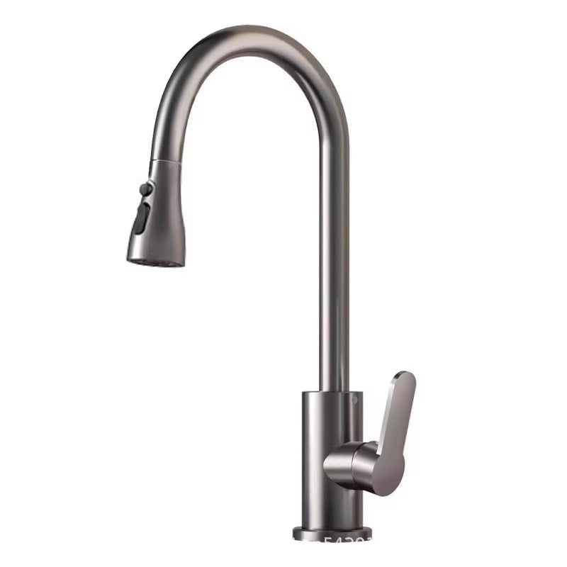 Pull-out type fine copper kitchen faucet