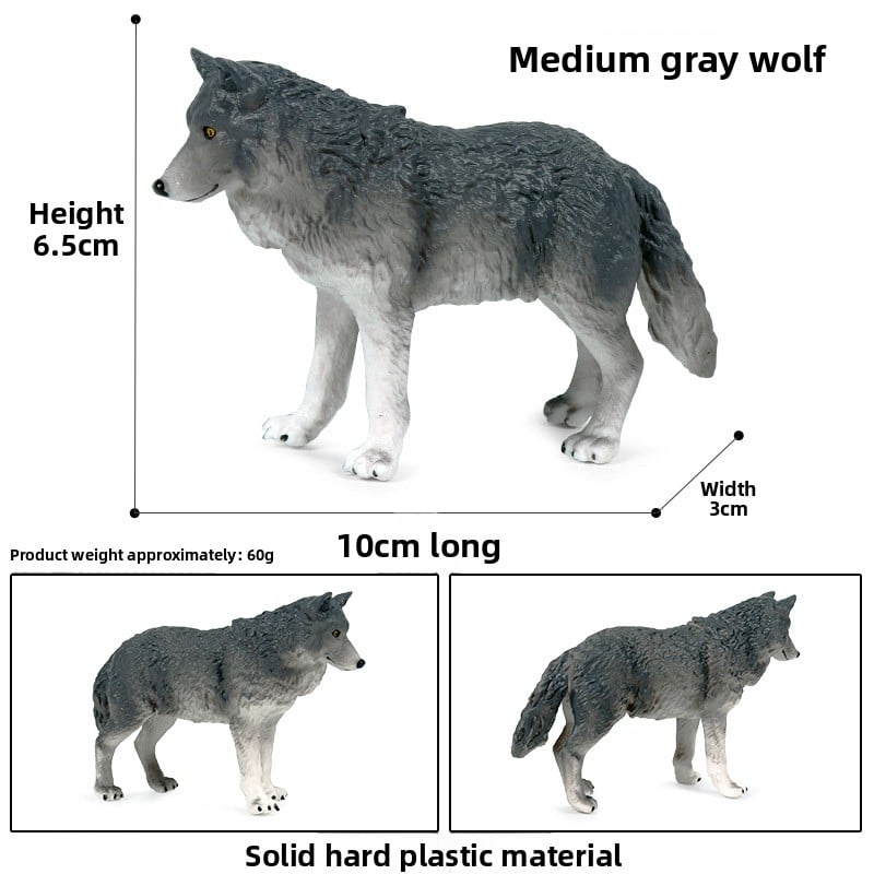 Solid Simulation Wild Wolf Animal Model for Kids Educational Toy