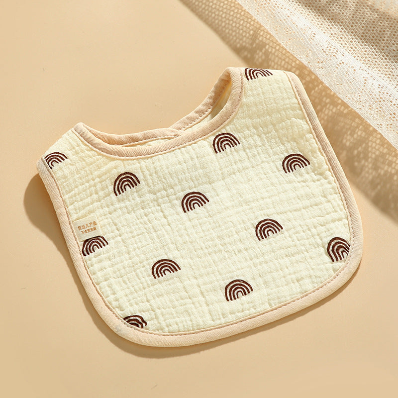 Baby Bib Class A Six-layer Round Children's Bib Cartoon Newborn Anti-spitting Pure Cotton Spring and Summer
