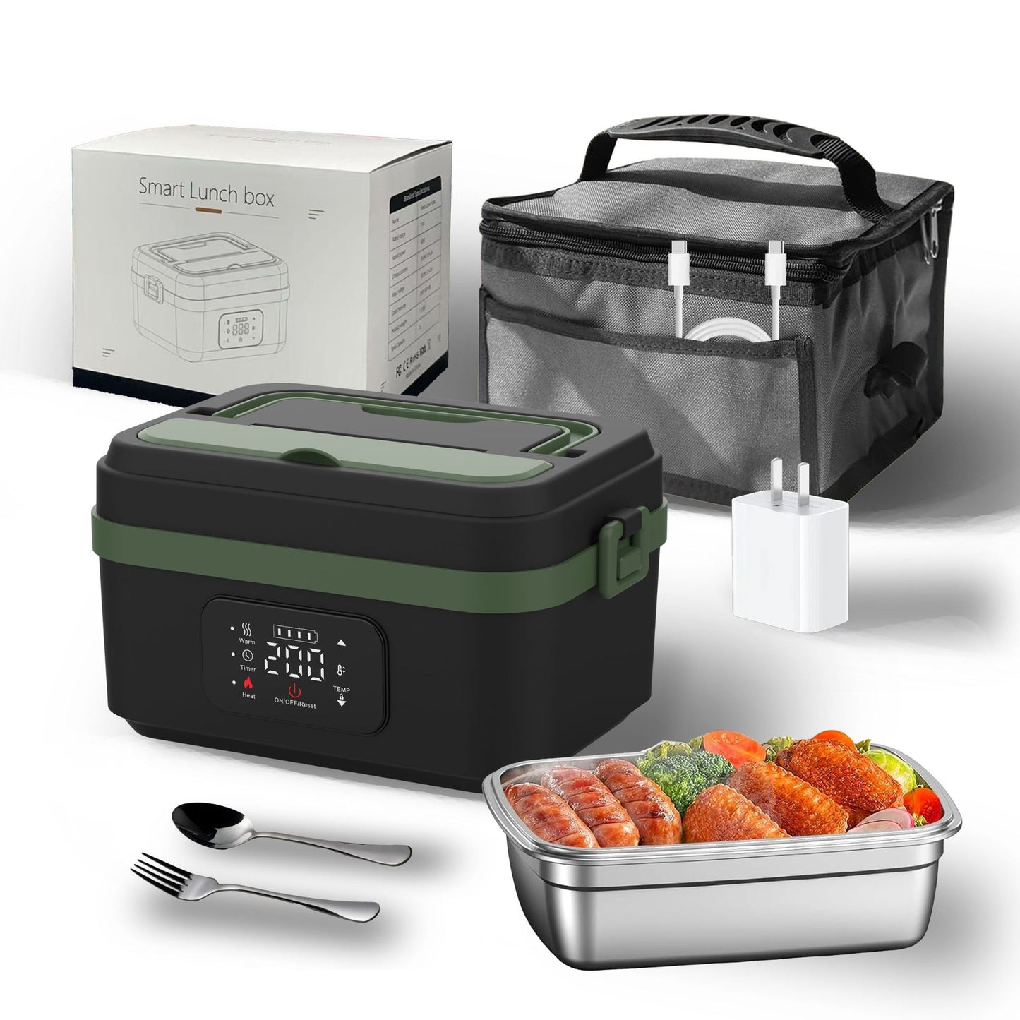 USB Charging Insulation Lunch Box with Wireless Heating