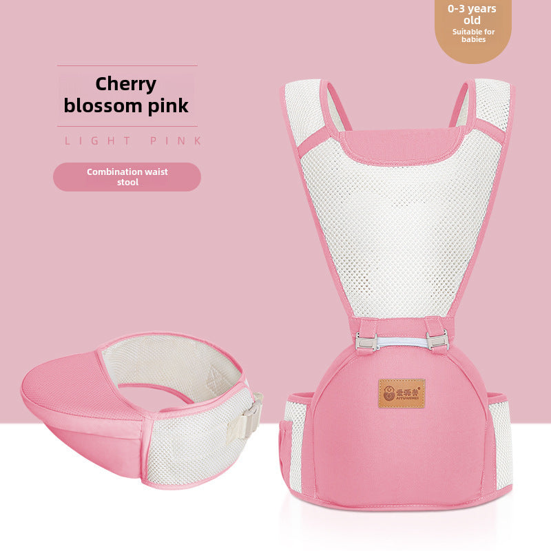A multi-functional baby waist stool for both front and back use
