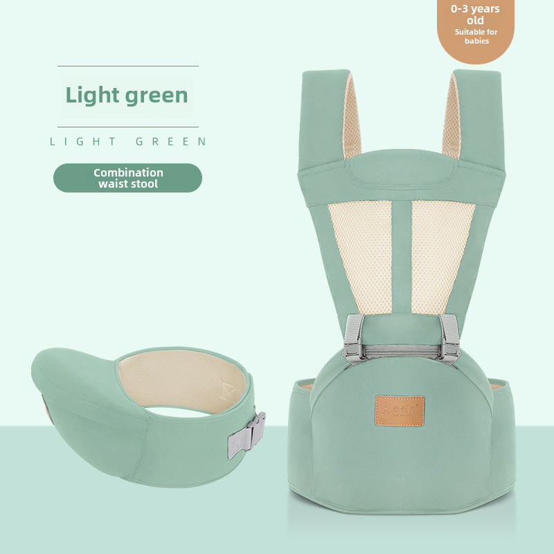 A multi-functional baby waist stool for both front and back use