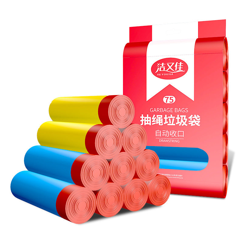 Drawstring garbage bags, large plastic bags for household kitchen, living room and office