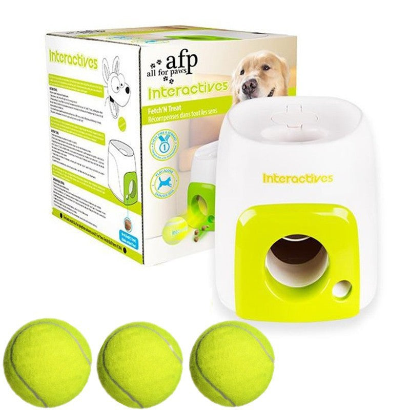 Pet dog food dispenser reward tennis machine toy dog interactive toy