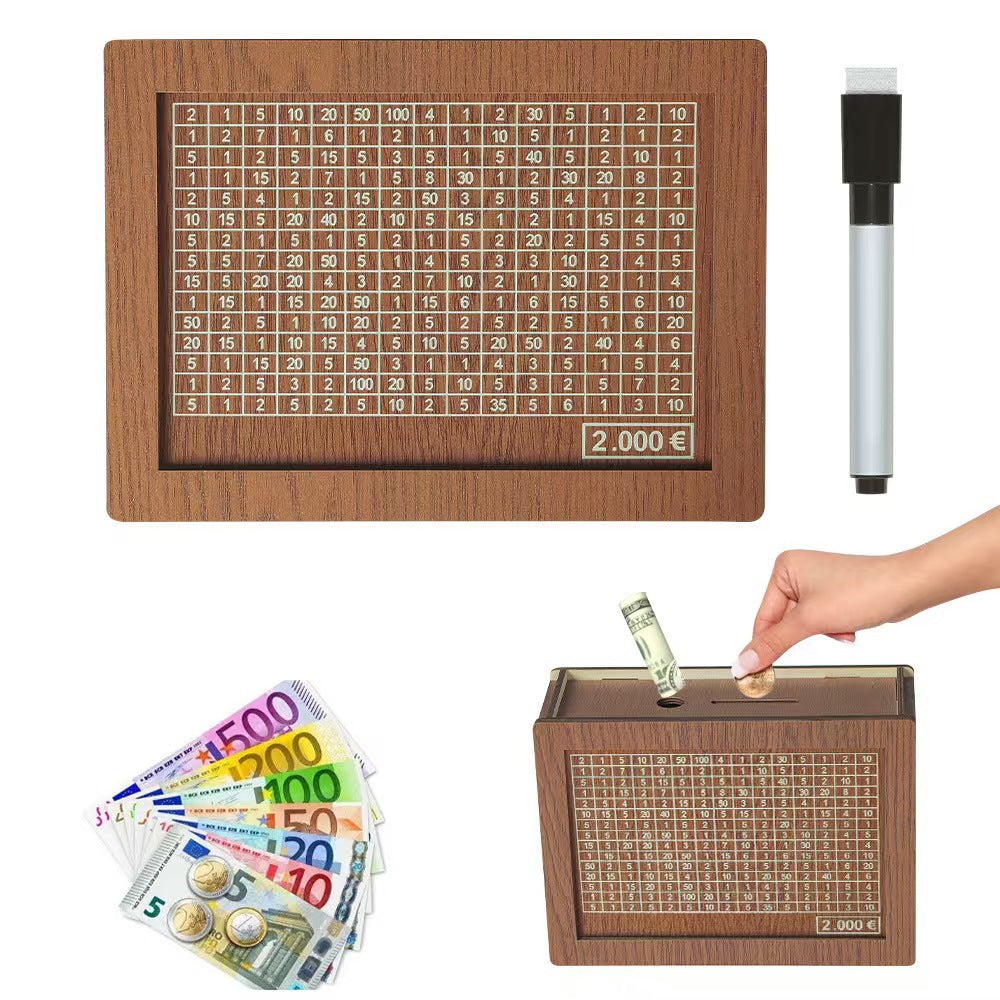 Cross-border Money Box with Counter home quality Counter wooden piggy bank crafts wooden ornaments