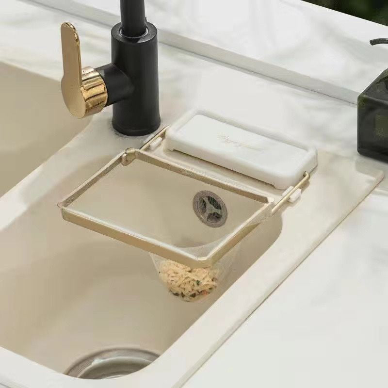 Foldable Residue Filter Net Residue Kitchen Disposal Bracket Storage Rack Multi-functional Sink Filter Net Draining Rack Net