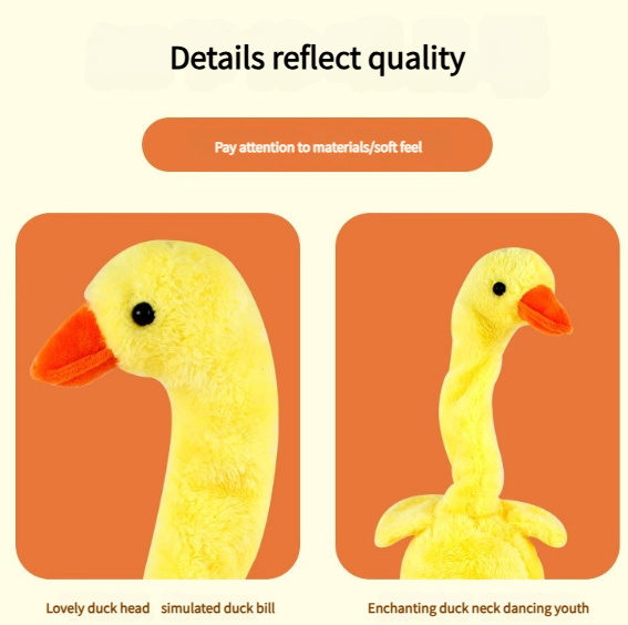 Shake the same little yellow duck dancing singing recording plush to appease the baby children gift net red duck learn to speak