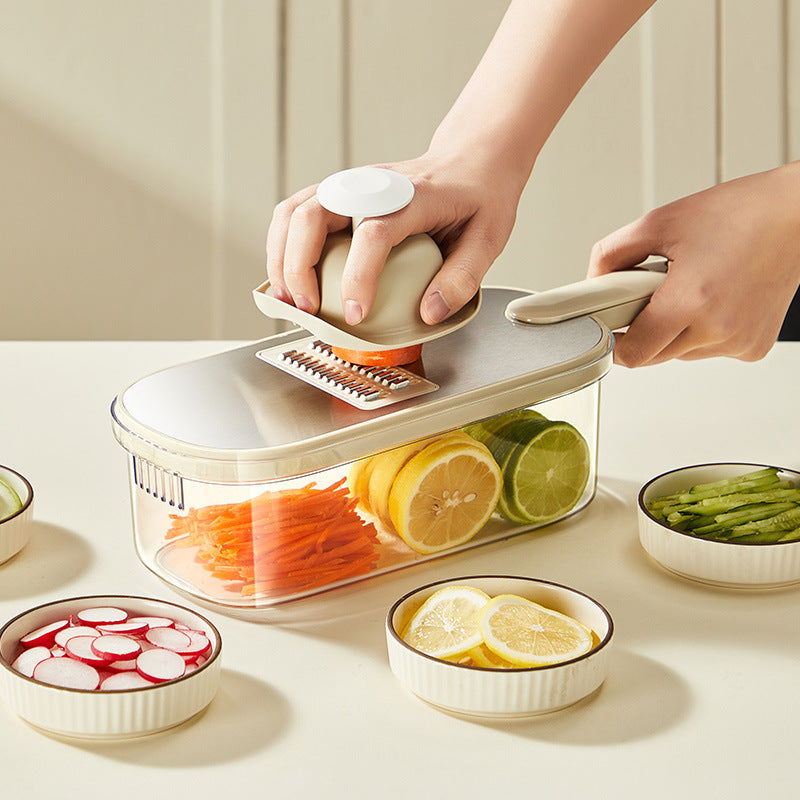 Stainless Steel Multi-Functional Vegetable Slicer & Shredder - Hand-Friendly