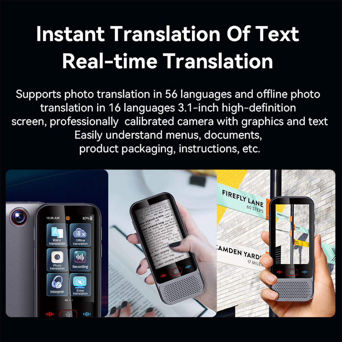 Translator cross-border version with bluetooth function multi-language voice precision offline conference travel abroad translator