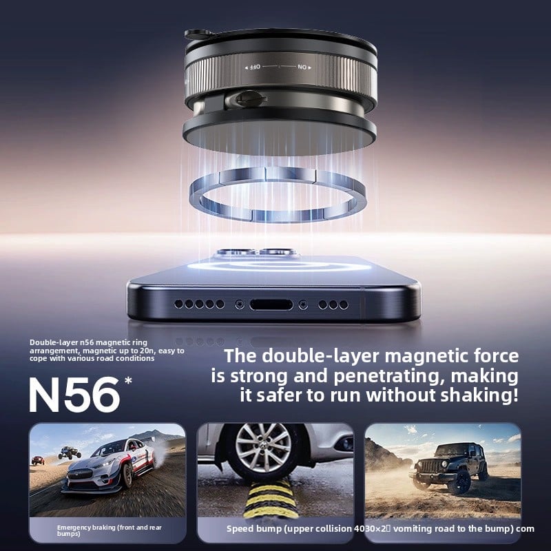 2025 New Vacuum Suction Magnetic Car Phone Holder Navigation & Desktop Mount