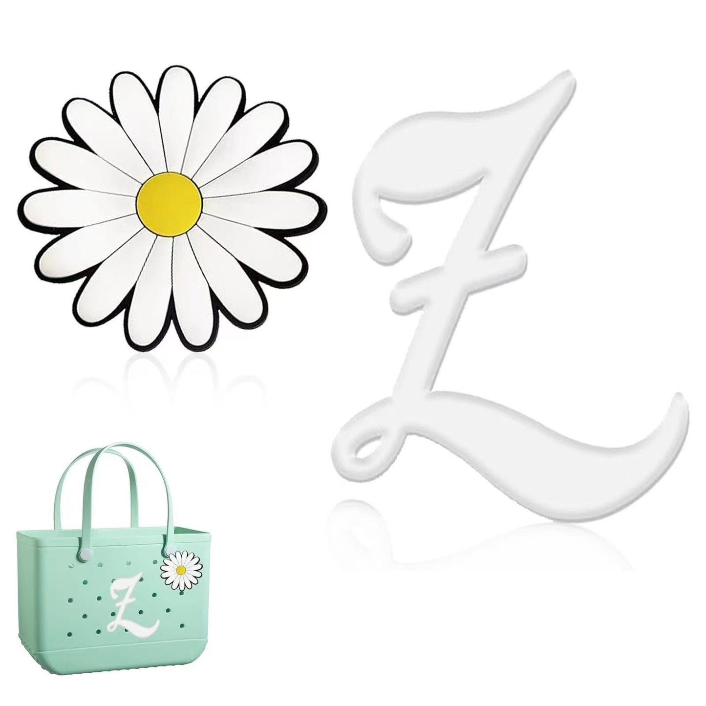 26-piece beach bag with letter accessories