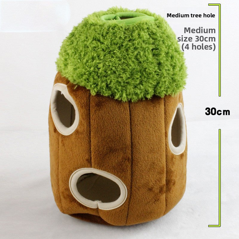 Pet toy supplies: Squeaky Tree Hole Panda Plush toy