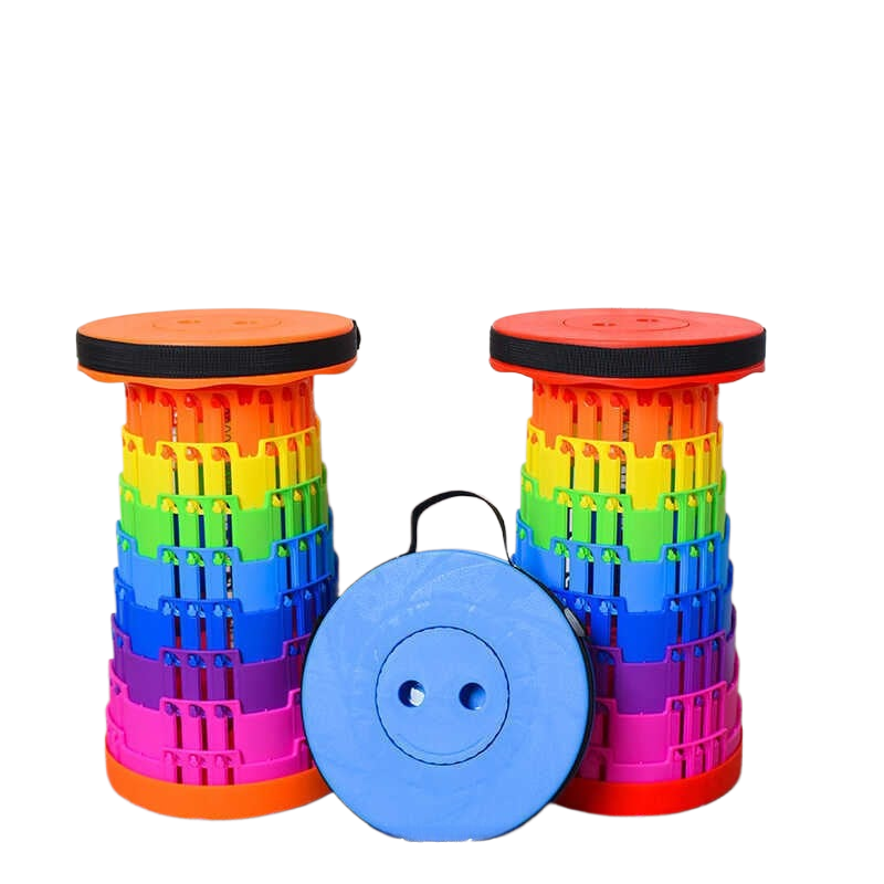 Adjustable rainbow telescopic stool, fishing telescopic folding stool