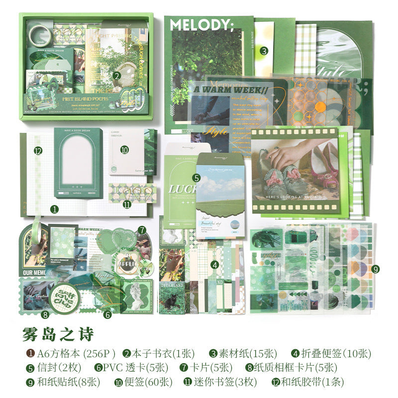 Retro planner book sticker sticky note planner material set