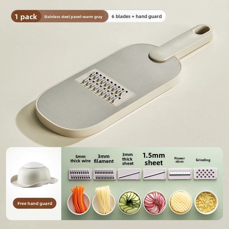 Stainless Steel Multi-Functional Vegetable Slicer & Shredder - Hand-Friendly