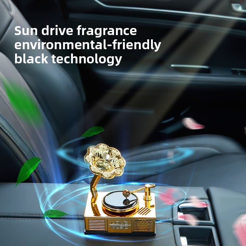 Car Solar-Powered Phonograph Perfume Ornament