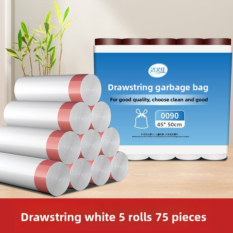 Drawstring garbage bags, large plastic bags for household kitchen, living room and office