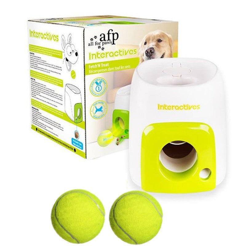 Pet dog food dispenser reward tennis machine toy dog interactive toy