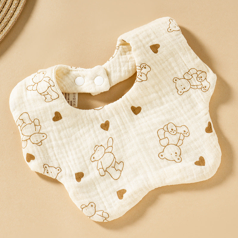 Baby Bib Class A Six-layer Round Children's Bib Cartoon Newborn Anti-spitting Pure Cotton Spring and Summer