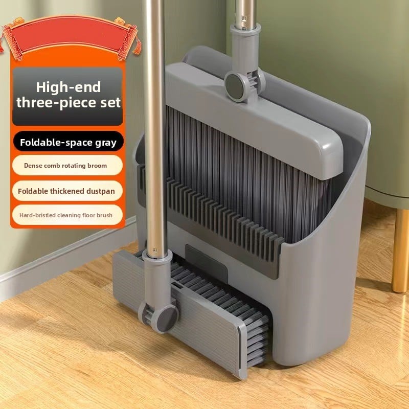 Broom Dustpan suit Combination Household Broom Wiper Non-stick Hair-setting Dustpan Sweeping Artifact Garbage Shovel Broom