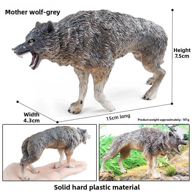 Solid Simulation Wild Wolf Animal Model for Kids Educational Toy