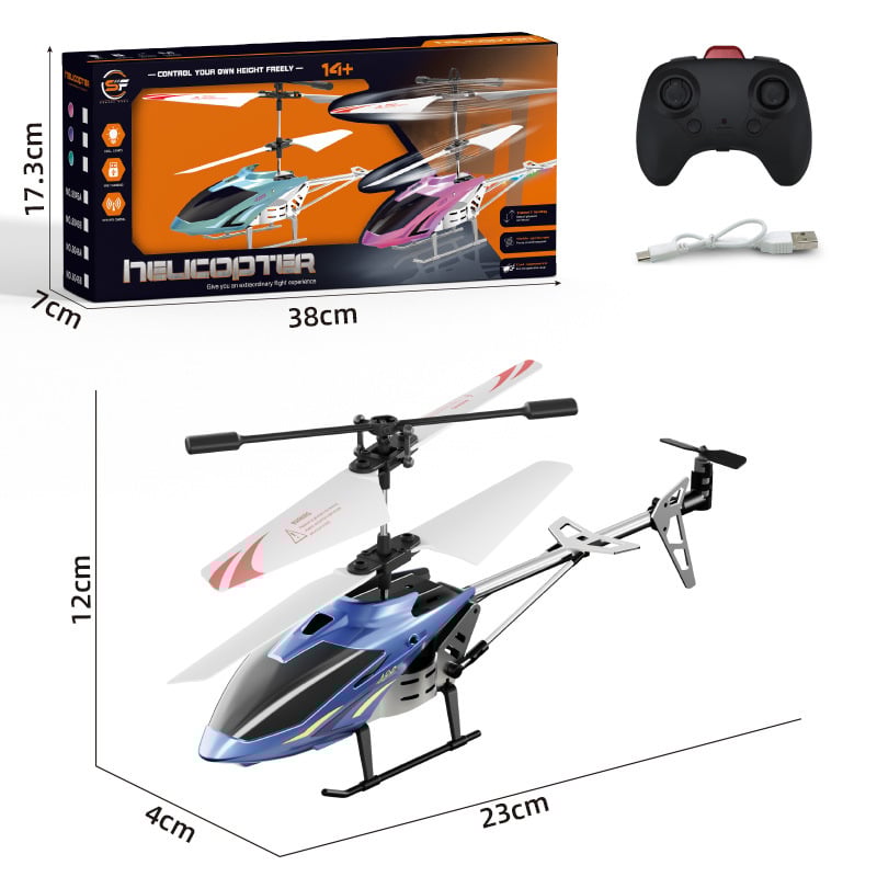 Alloy remote-controlled helicopter, shockproof and anti-collision aircraft with light toy