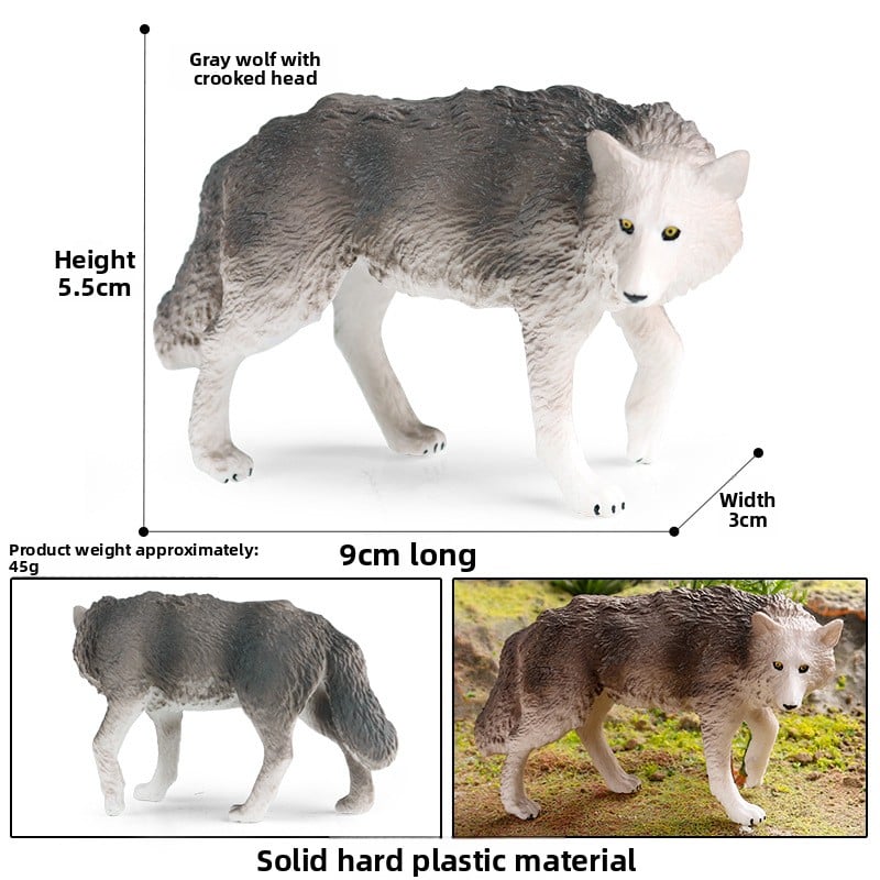 Solid Simulation Wild Wolf Animal Model for Kids Educational Toy