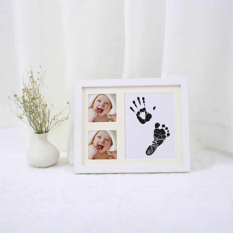 Baby Hand and Foot Prints to Commemorate the Full Moon Small Footprints Photo Frame Baby Handprints and Footprints Fetal Full Moon Hand and Foot Prints Souvenirs