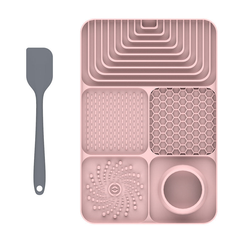 Silicone Pet Lick Placemat Slow Food Mat Pet Tray with Suction Cup Non-slip Cat and Dog Feeding Mat Anti-overflow Anti-choking Mat