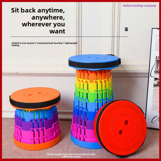 Adjustable rainbow telescopic stool, fishing telescopic folding stool