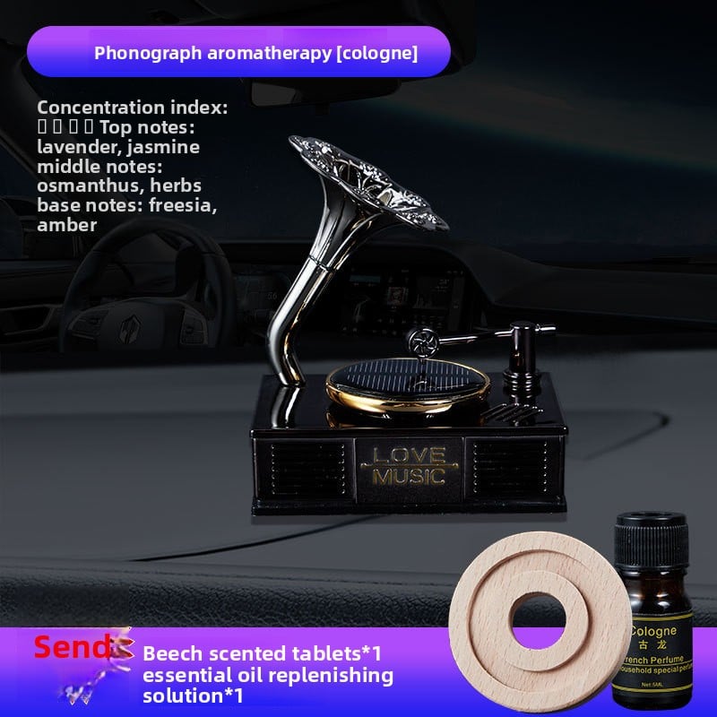 Car Solar-Powered Phonograph Perfume Ornament