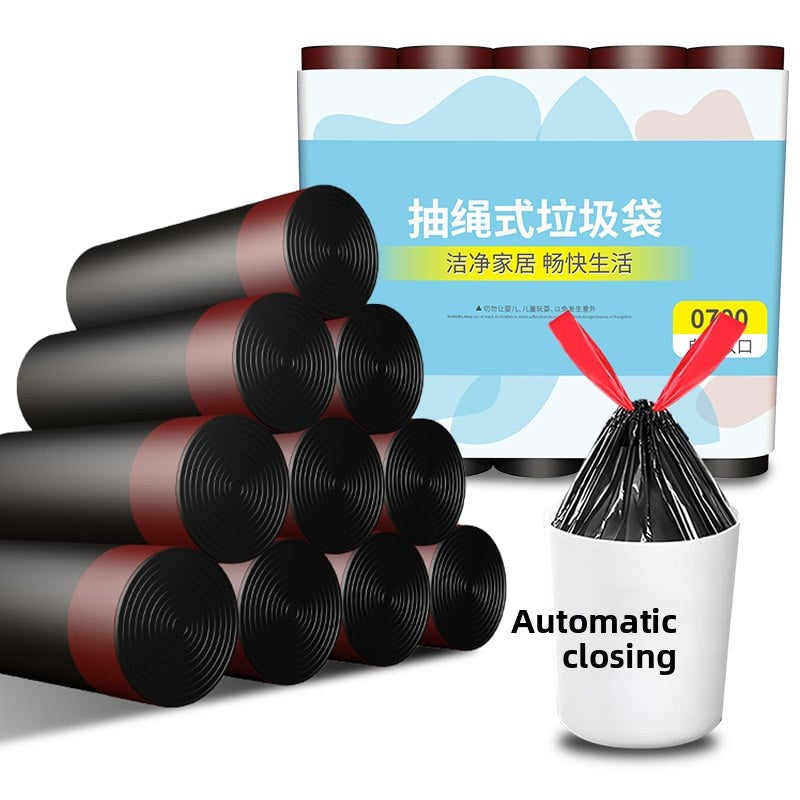 Drawstring garbage bags, large plastic bags for household kitchen, living room and office