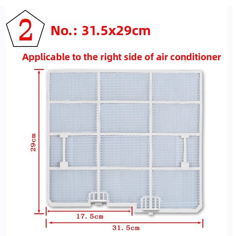 Compatible with the air conditioning filters of Kelon, Hisense, Huabao and Whirlpool