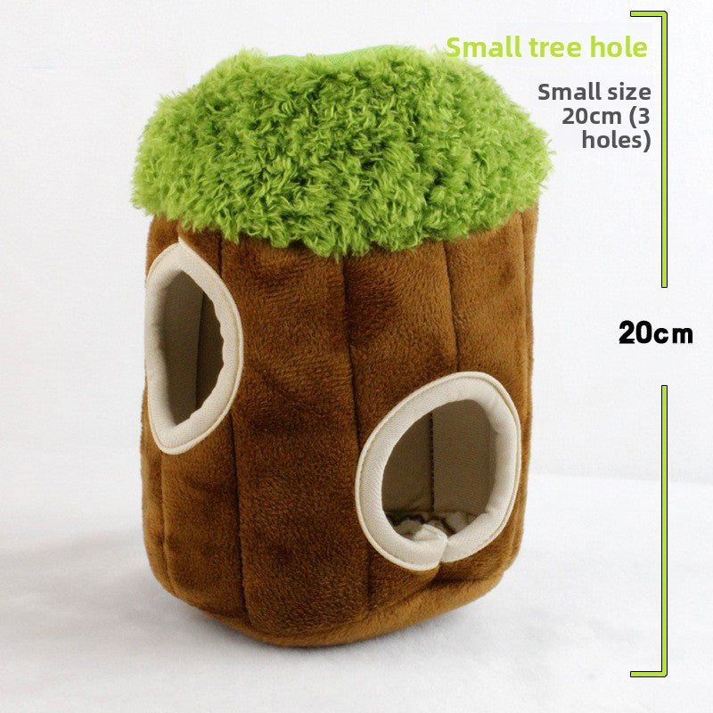Pet toy supplies: Squeaky Tree Hole Panda Plush toy