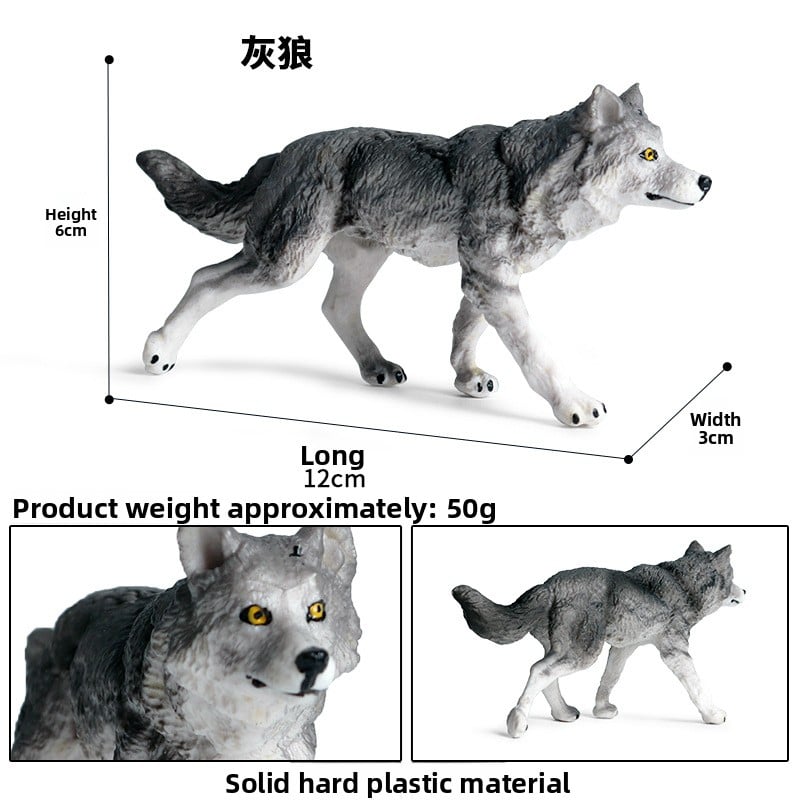 Solid Simulation Wild Wolf Animal Model for Kids Educational Toy
