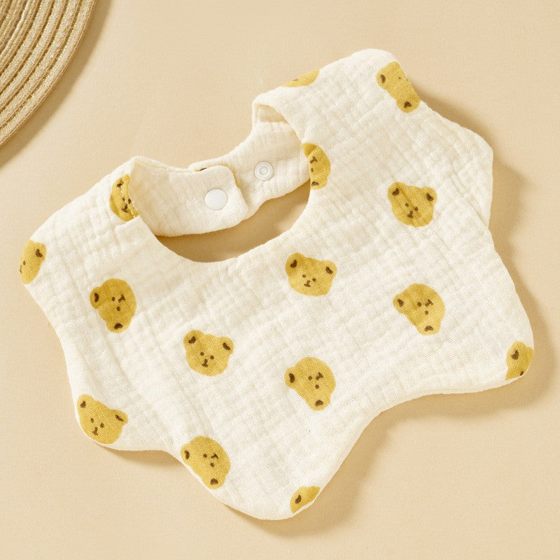 Baby Bib Class A Six-layer Round Children's Bib Cartoon Newborn Anti-spitting Pure Cotton Spring and Summer