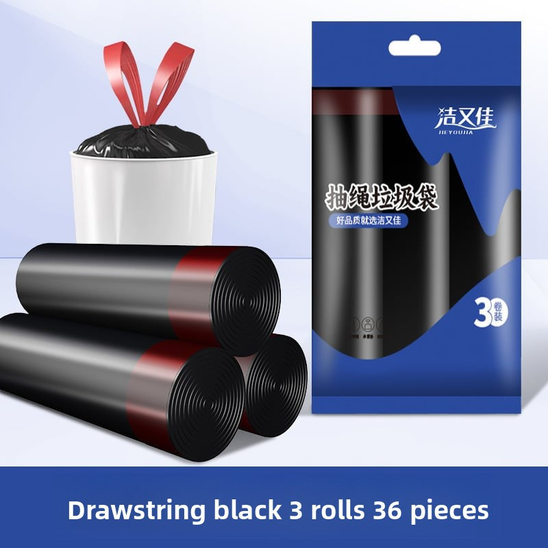 Drawstring garbage bags, large plastic bags for household kitchen, living room and office