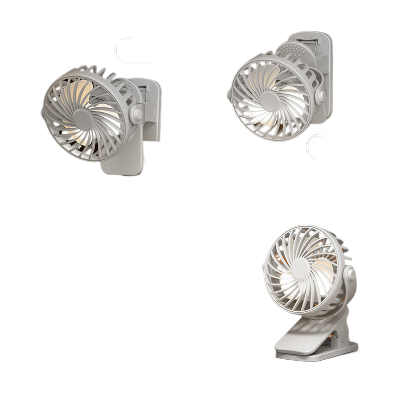 Multi-function Clip Fan Dormitory Portable Wall-hanging Circulating Small Fan USB Lighting Desktop Fan