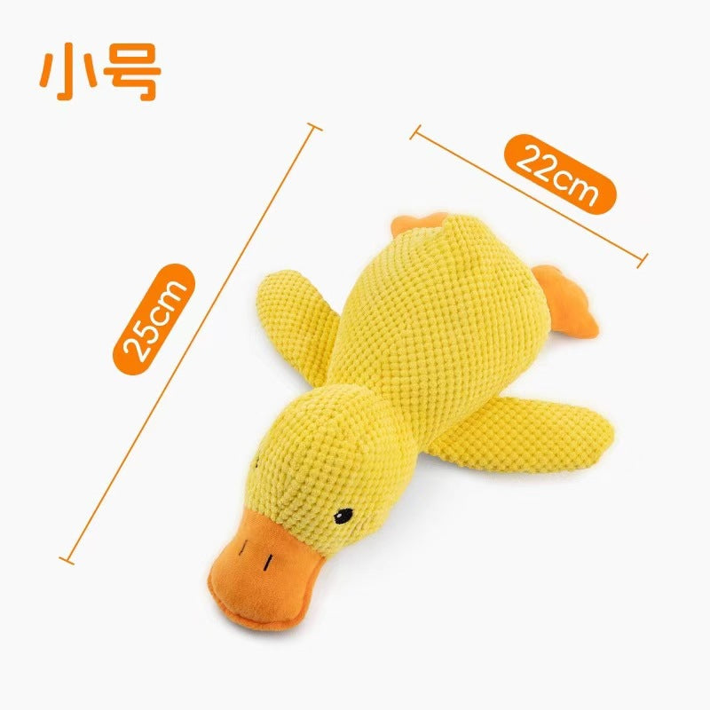 Dog toys bite-resistant molars sound relief toys plush sleeping small yellow duck small and medium-sized dog pet toys