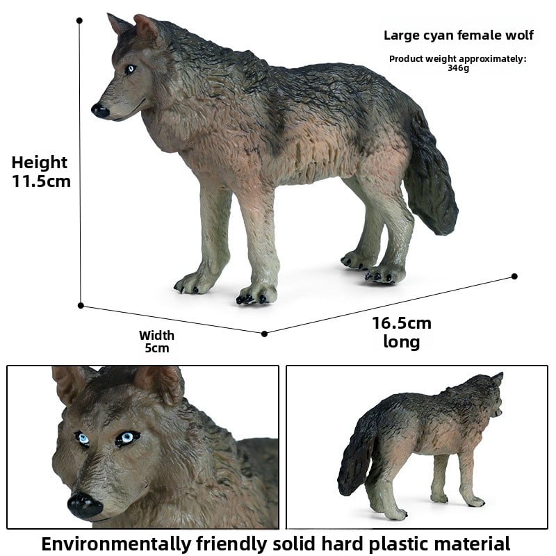 Solid Simulation Wild Wolf Animal Model for Kids Educational Toy