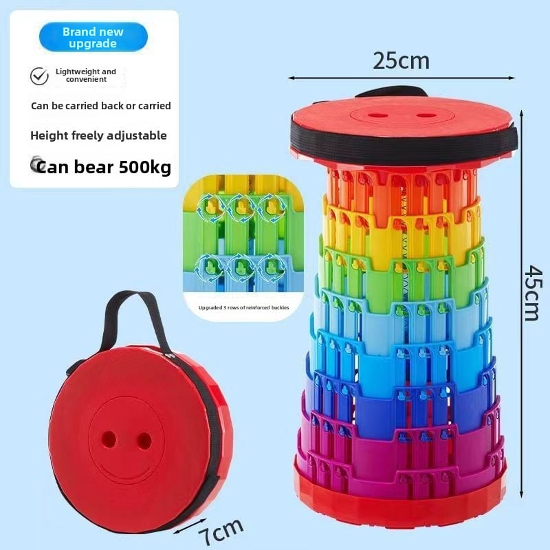 Adjustable rainbow telescopic stool, fishing telescopic folding stool