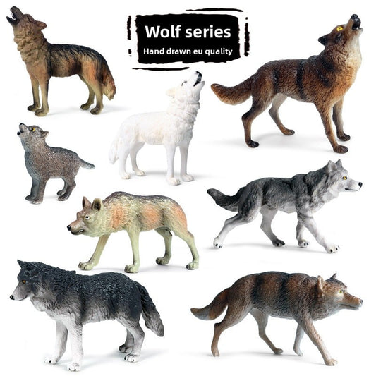 Solid Simulation Wild Wolf Animal Model for Kids Educational Toy