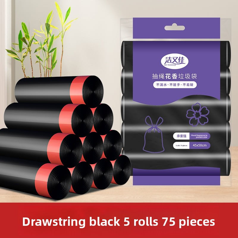 Drawstring garbage bags, large plastic bags for household kitchen, living room and office
