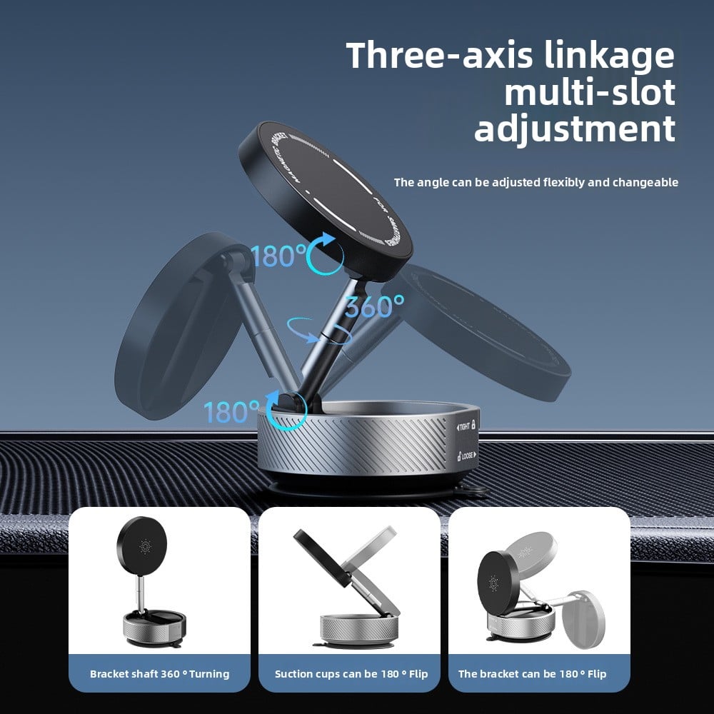 Car mobile phone bracket  vacuum adsorption magnetic bracket multi-scene angle adjustment 360 � rotating bracket