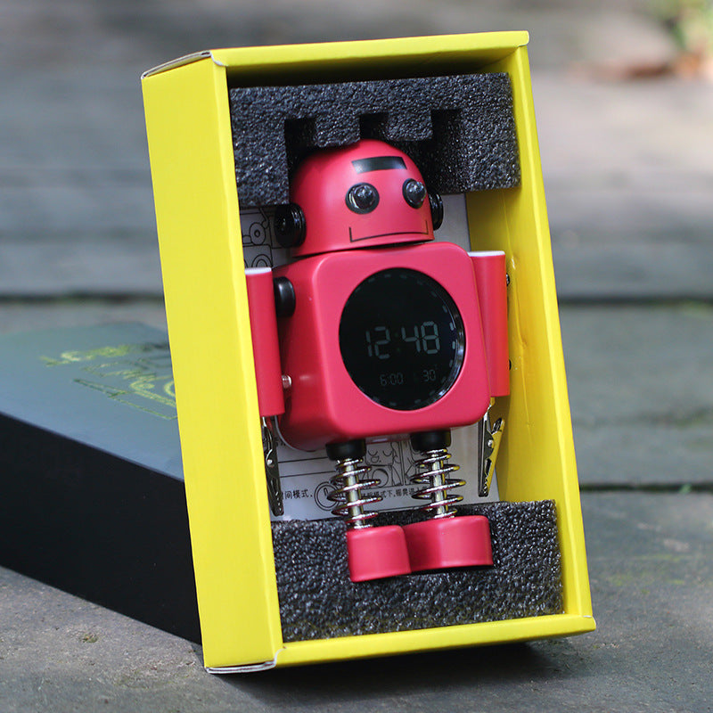 Metal Robot Luminous Alarm Clock